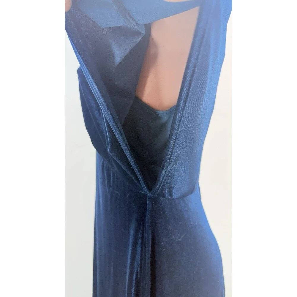 Taylor Womens Dress Blue Velvet Evening Flare Size 14 - Picture 8 of 15